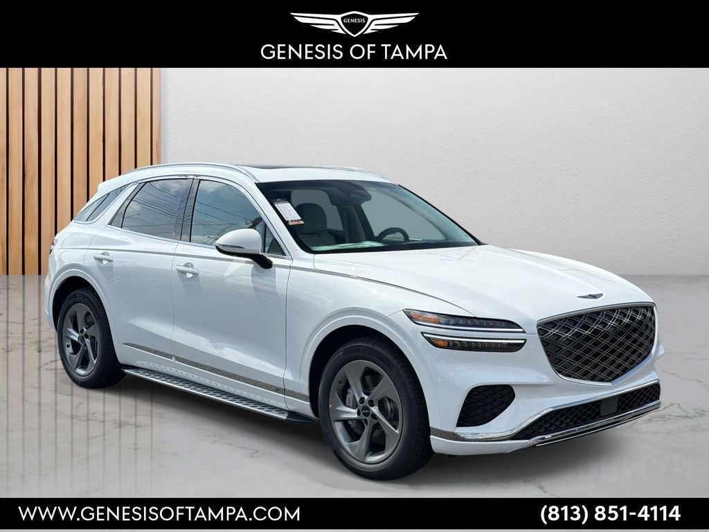 2026 Genesis GV70 2.5T Select in Uyuni White — front three-quarter view