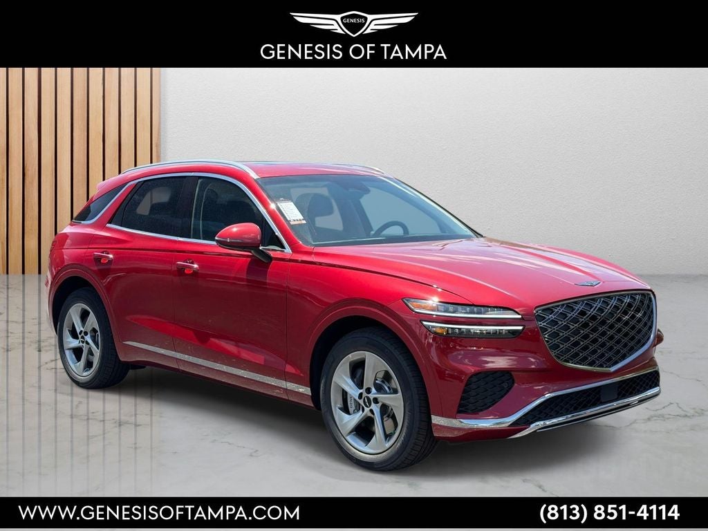2026 Genesis GV70 2.5T Select in Mauna Red — front three-quarter view