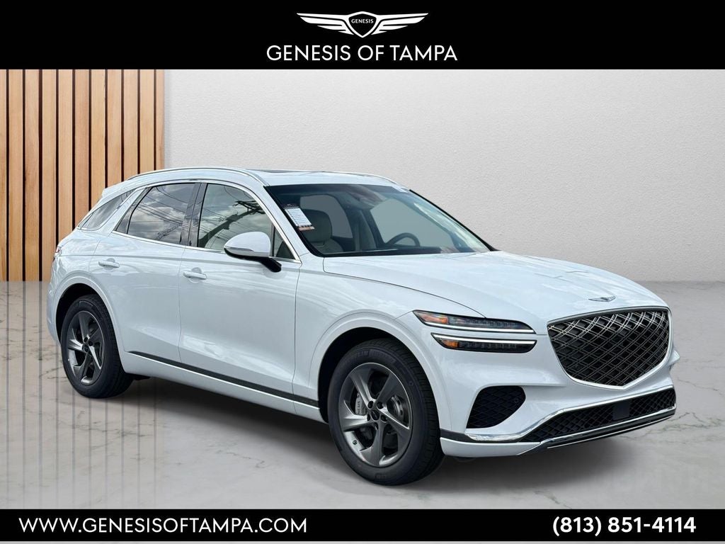 2026 Genesis GV70 2.5T Select in Uyuni White — front three-quarter view