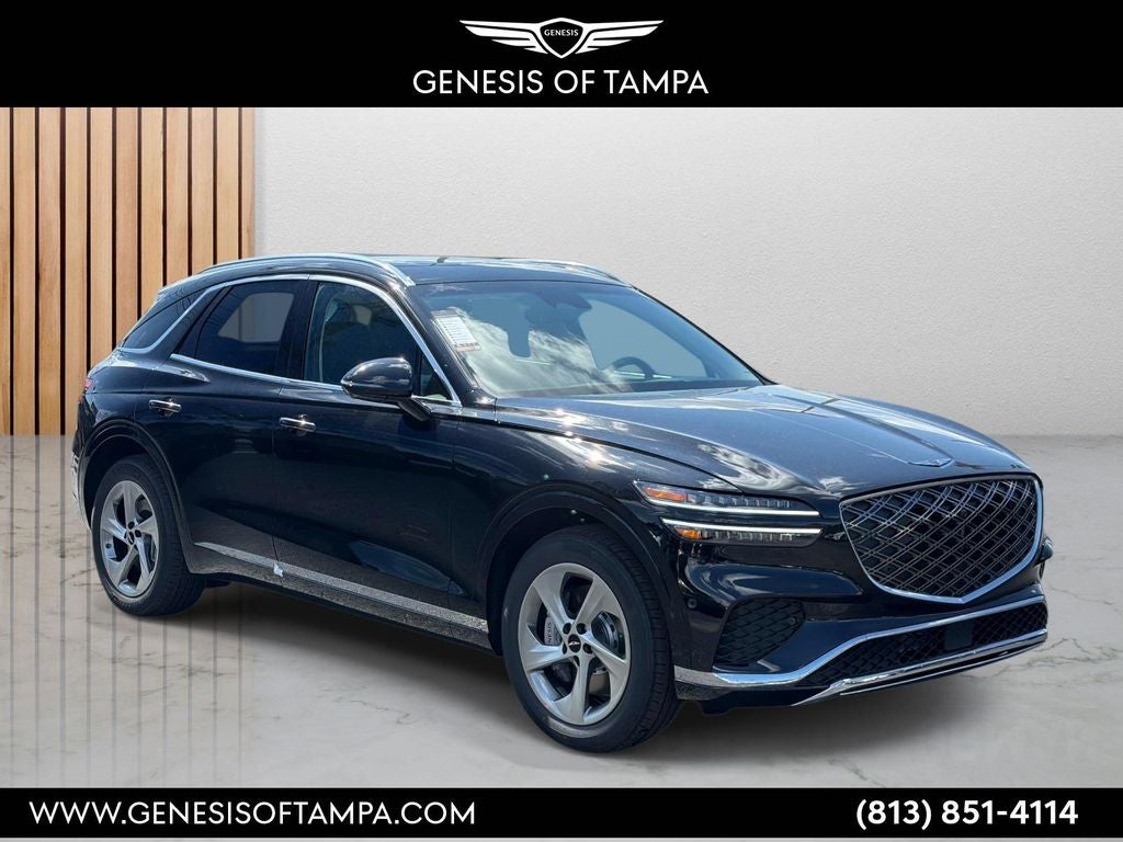 2026 Genesis GV70 2.5T Advanced in Vik Black — front three-quarter view