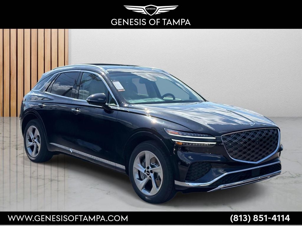 2026 Genesis GV70 2.5T Advanced in Vik Black — front three-quarter view