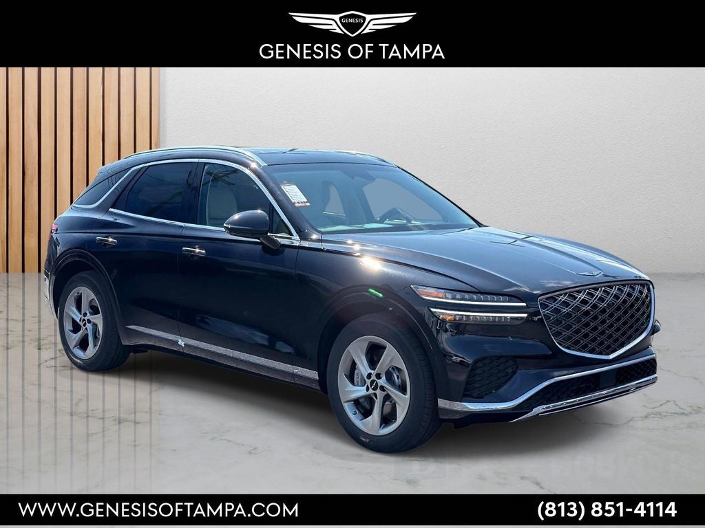 2026 Genesis GV70 2.5T Advanced in Vik Black — front three-quarter view