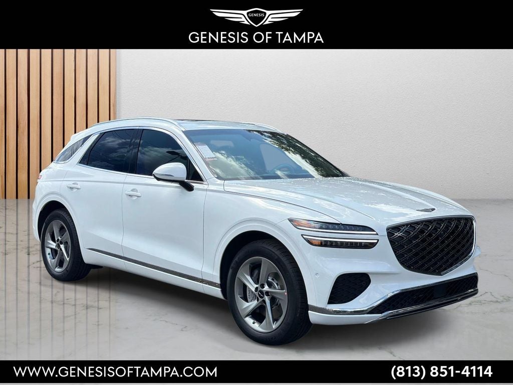 2026 Genesis GV70 2.5T Advanced in Uyuni White — front three-quarter view