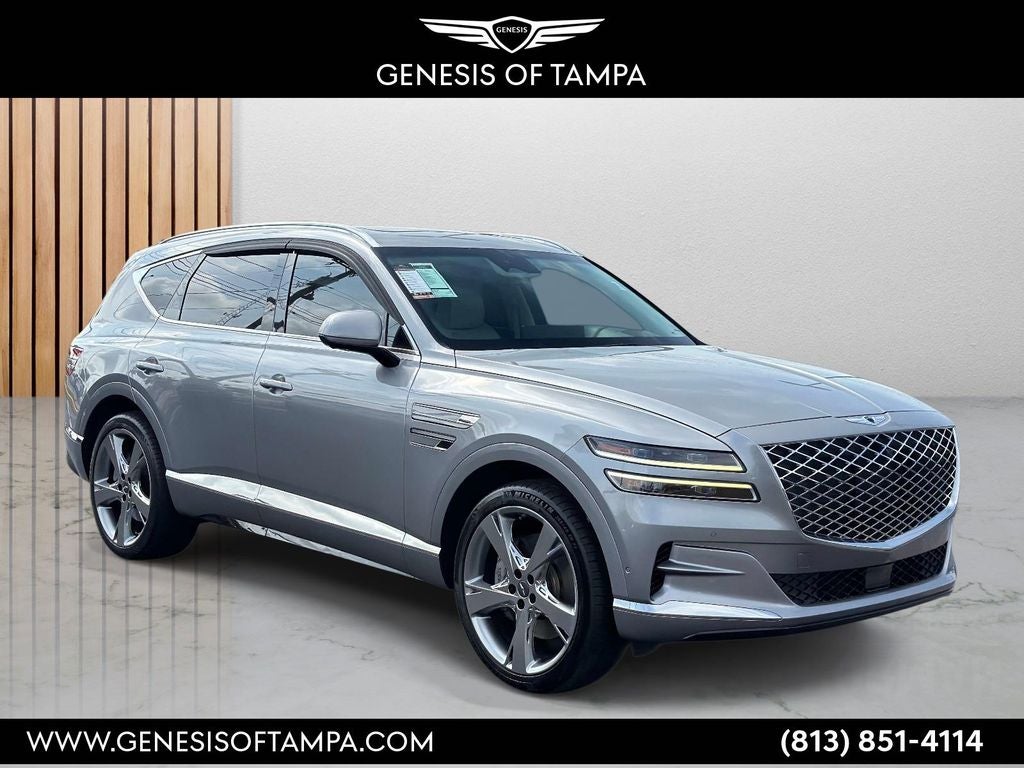 2023 Genesis GV80 2.5T in Savile Silver — front three-quarter view