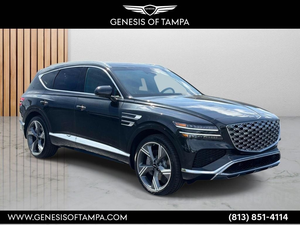 2026 Genesis GV80 3.5T Prestige in Vik Black — front three-quarter view