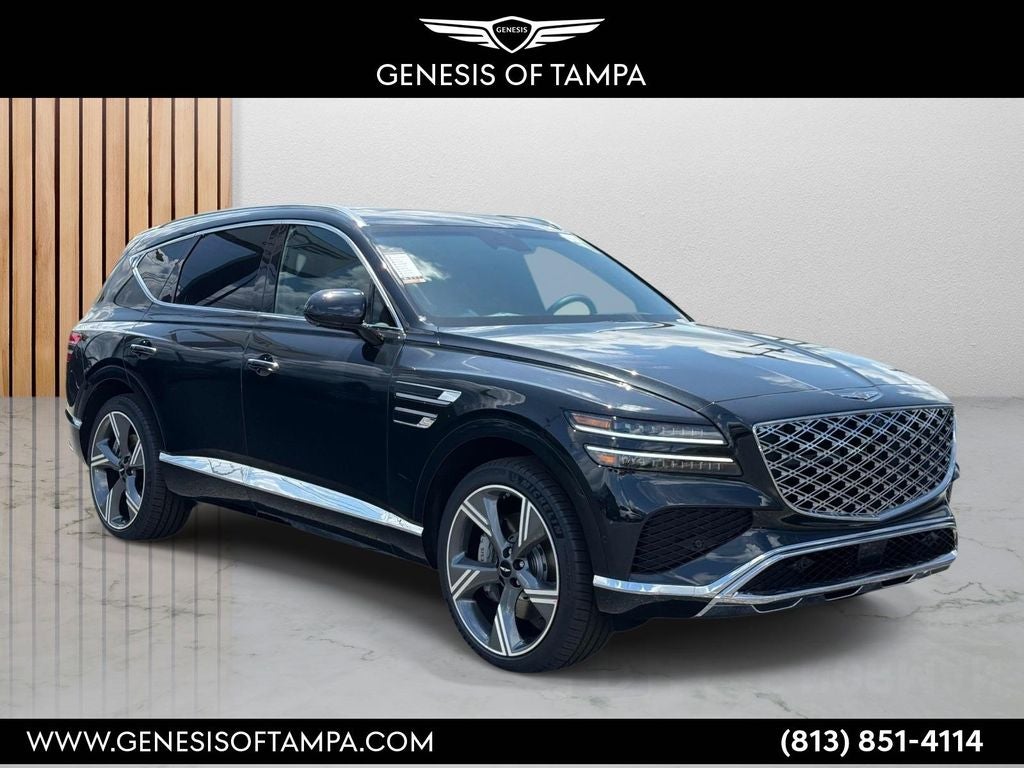 2026 Genesis GV80 3.5T Prestige in Vik Black — front three-quarter view