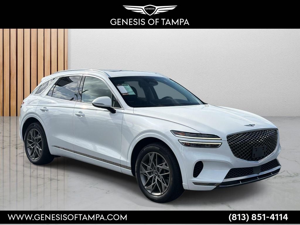 2023 Genesis GV70 2.5T in Uyuni White — front three-quarter view