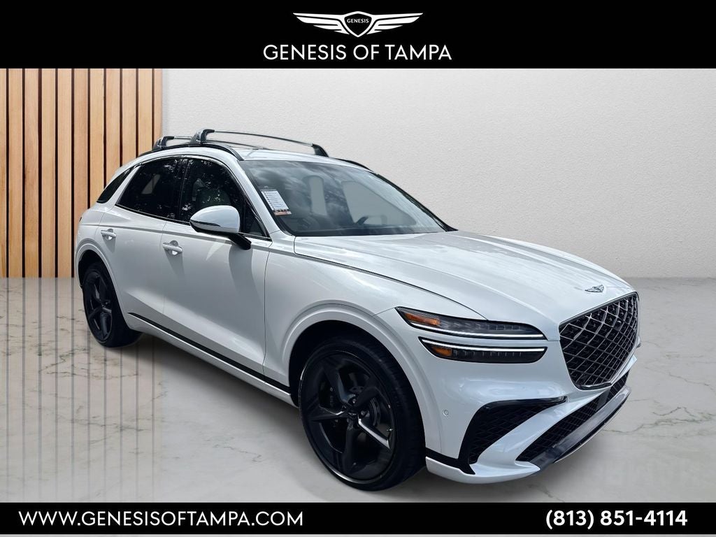 2026 Genesis GV70 3.5T Sport Prestige in Uyuni White — front three-quarter view